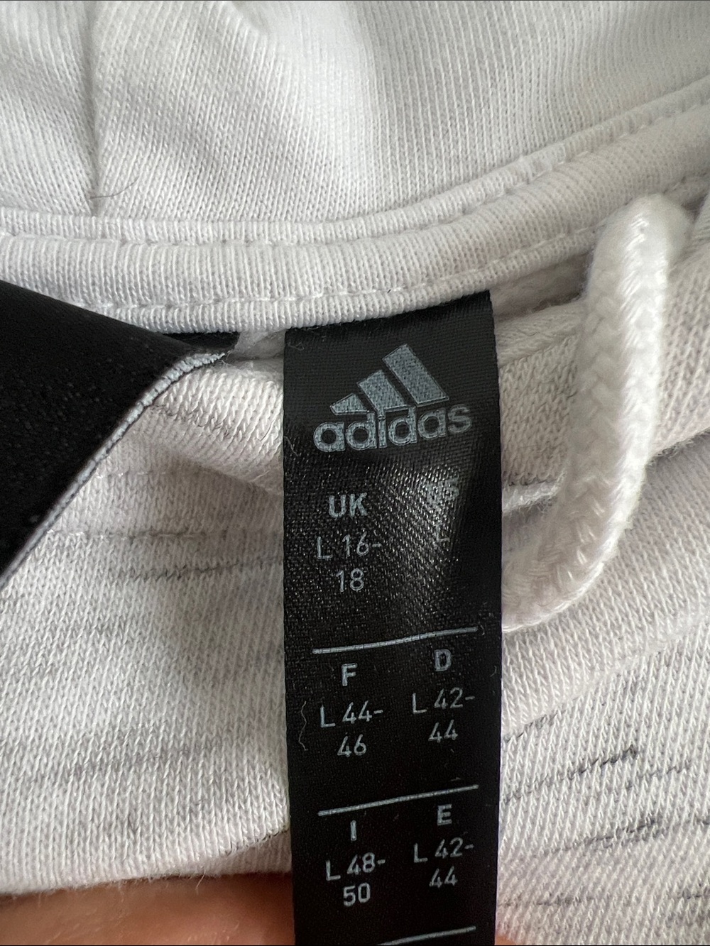 adidas White Heather Pullover Hoodie with Black Logo - Picture 2 of 7